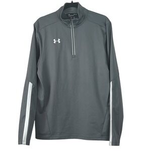 Under Armour Men's‎ Loose Fit Gray 1/4 Zip Pullover Long Sleeve Athletic Shirt M